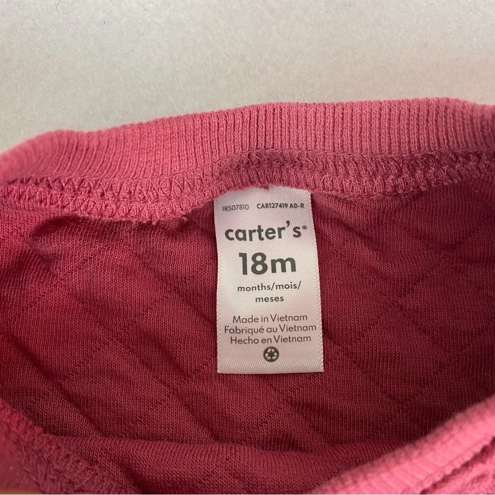 Carter's Burgundy Quilted Sweatshirt & Flare leg Pull on Toddler Girls Size 18m